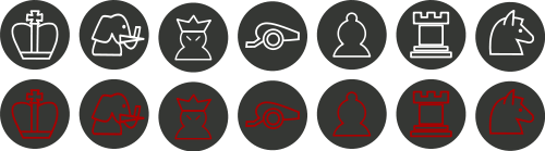 Piezas del Xiangqi, en una
versi&oacute;n occidental.