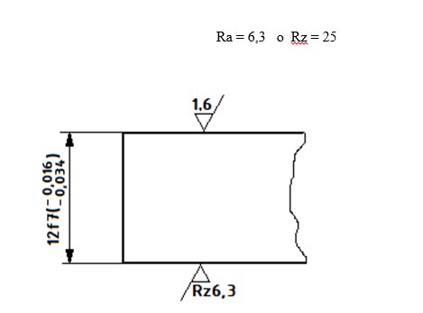 Rugosidad superficial determinada por los valores de la tolerancia.